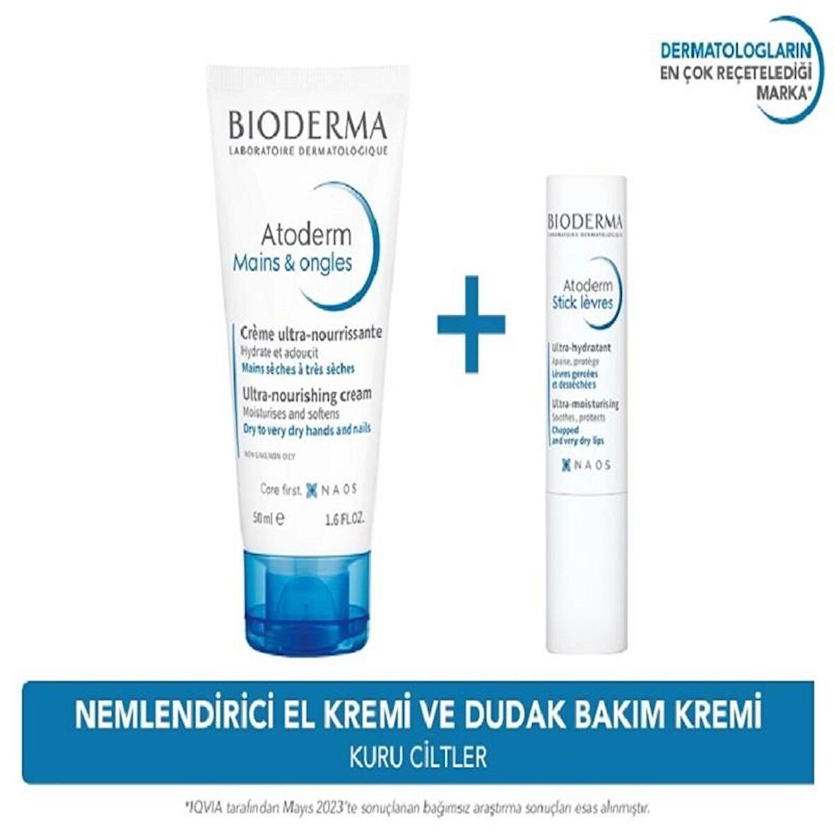 Bioderma Atoderm Hand Nail Cream 50 ml + Atoderm Lip Stick 4 gr