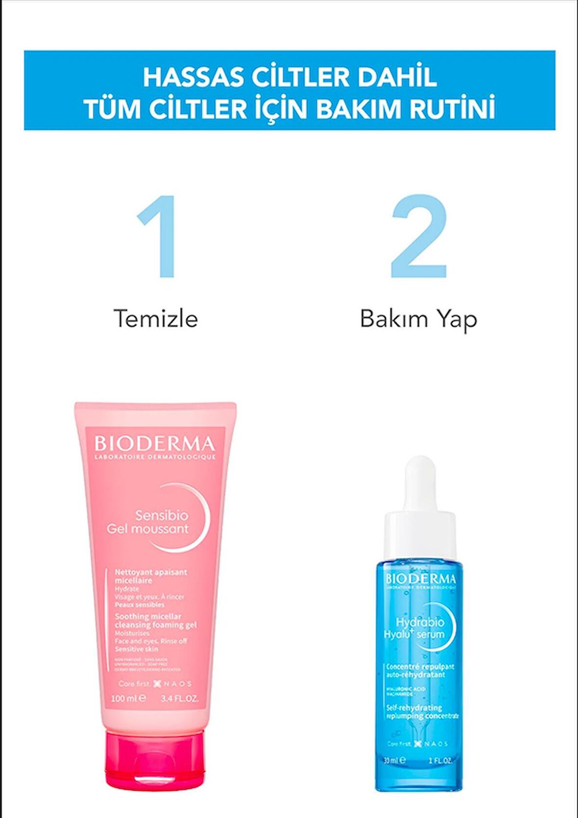 Bioderma Sebium Nemsiz Cilter İçin Dolgunlaştırıcı Etkili ve Erken Yaşlanma Karşıtı Bakım Kiti ( Sensibio Gel + Hydrabio Serum)