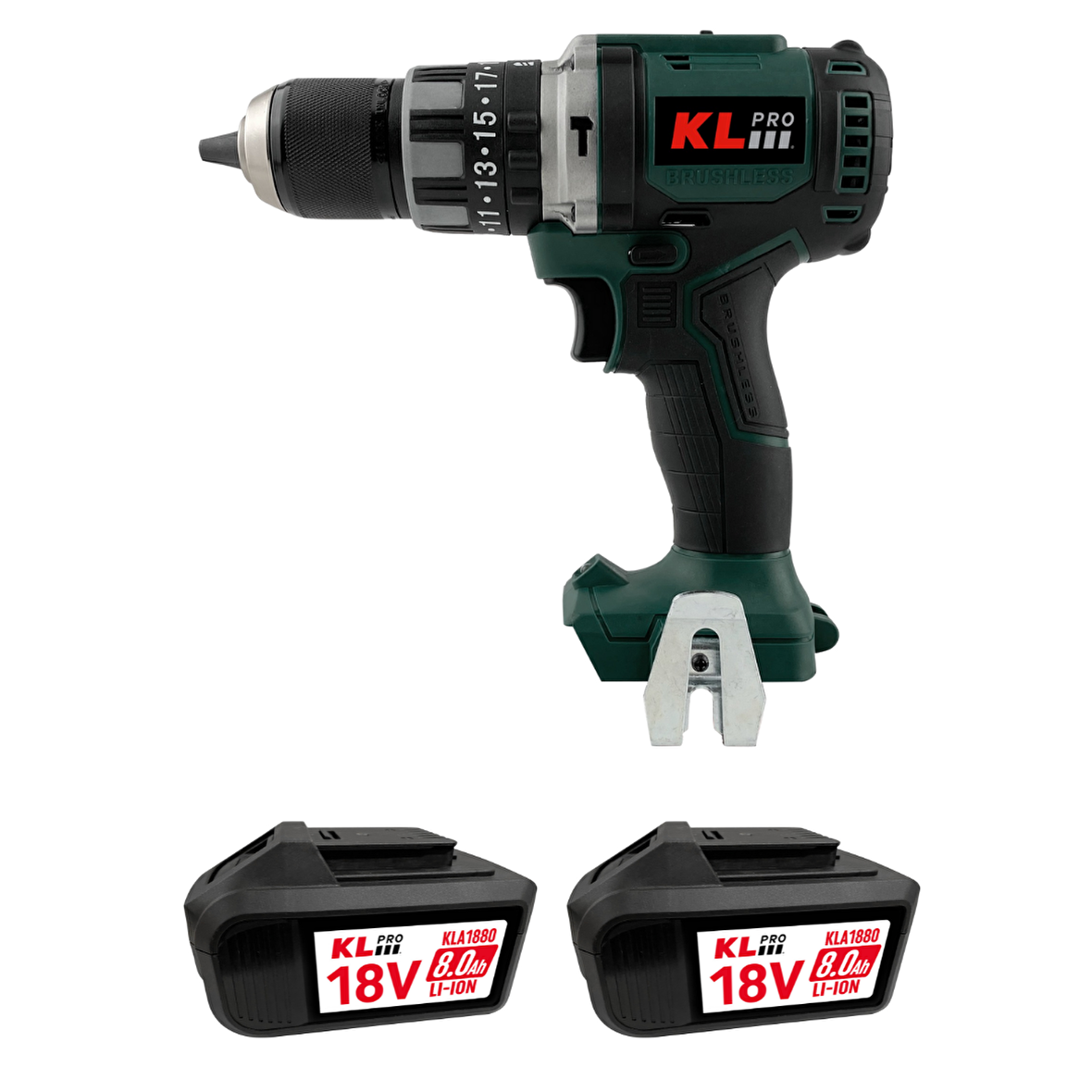 Klpro 18Volt/8.0Ah Li-ion Kömürsüz Prof. Darbeli Matkap Kldm18bh-80