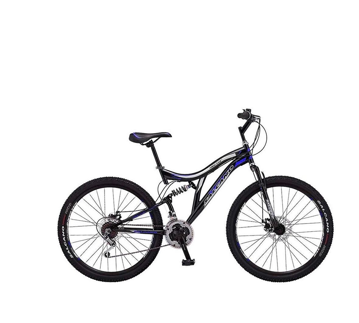 Salcano Hector 24 MD Disk Fren 21 Vites Çift Amortisörlü 24 Jant Dağ Bisikleti Siyah Mavi