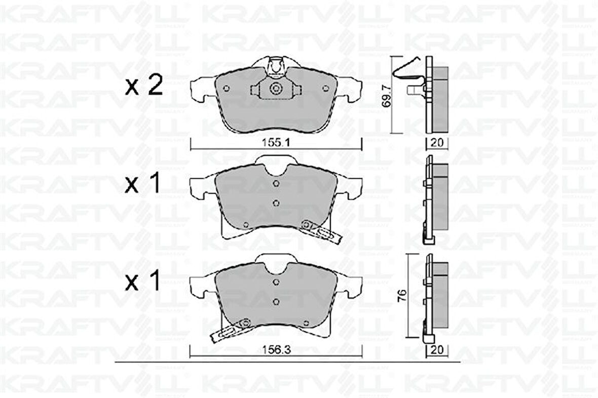 Opel Fren Balatası On Astra H - Meriva A - Meriva B - Zafıra B - Corsa C - Combo C Y17dt Z17dth - Kraftvoll 07010036