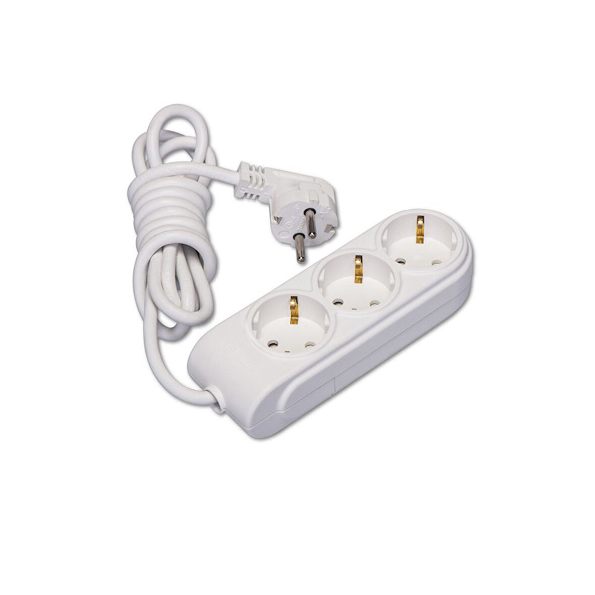 MAKEL Yeni Grup Priz Üçlü Topraklı Kordonlu 2mt Beyaz