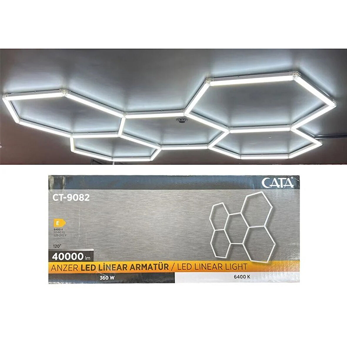 CATA CT-9082 Anzer Led Linear Armatür Beyaz 360W