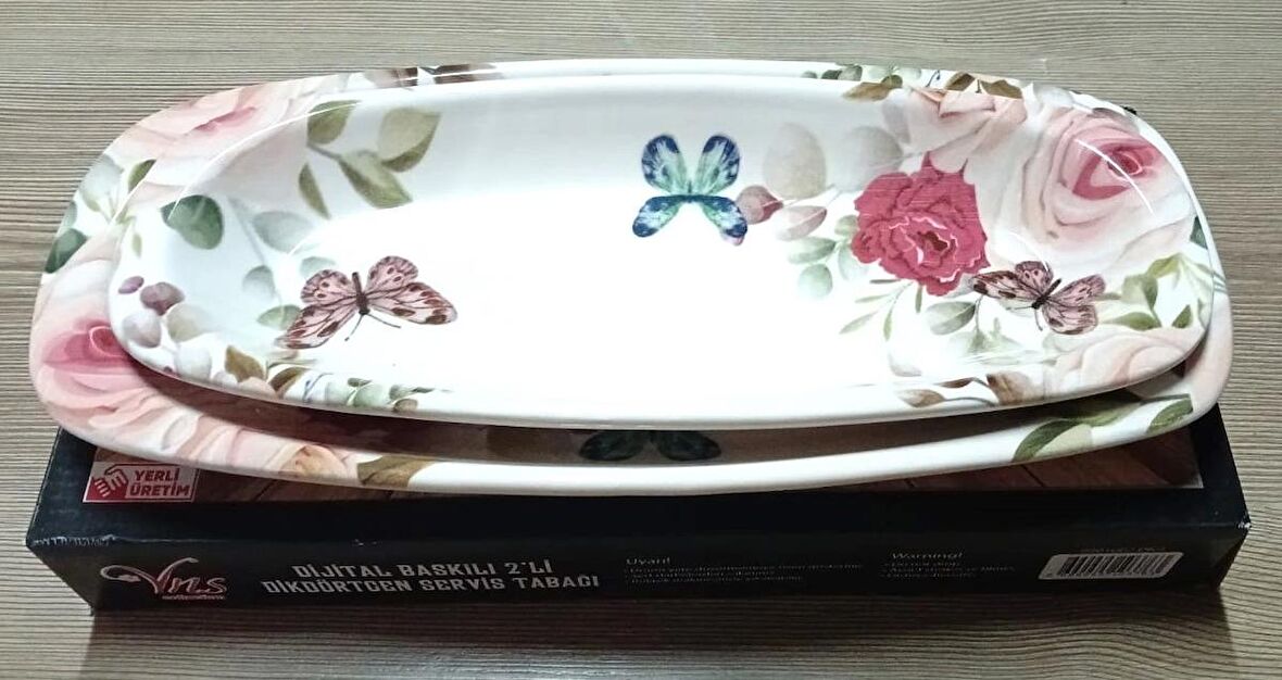YNS YNS 9901002DIGI Servis Tabağı Dikdörtgen 2'li