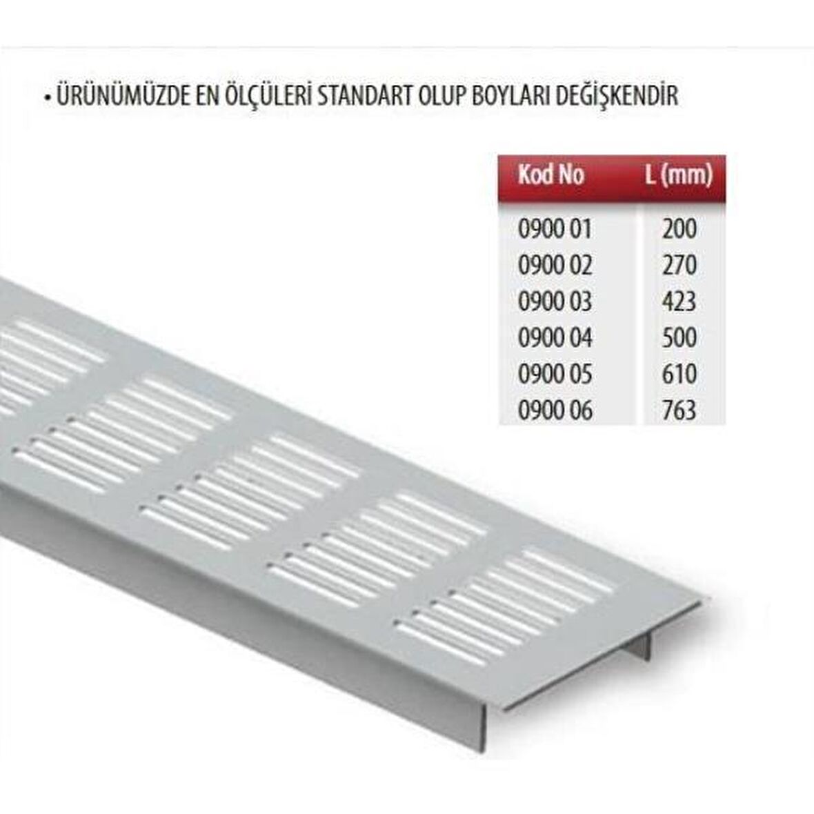 Albatur Alüminyum Menfez Koza 70X500Mm