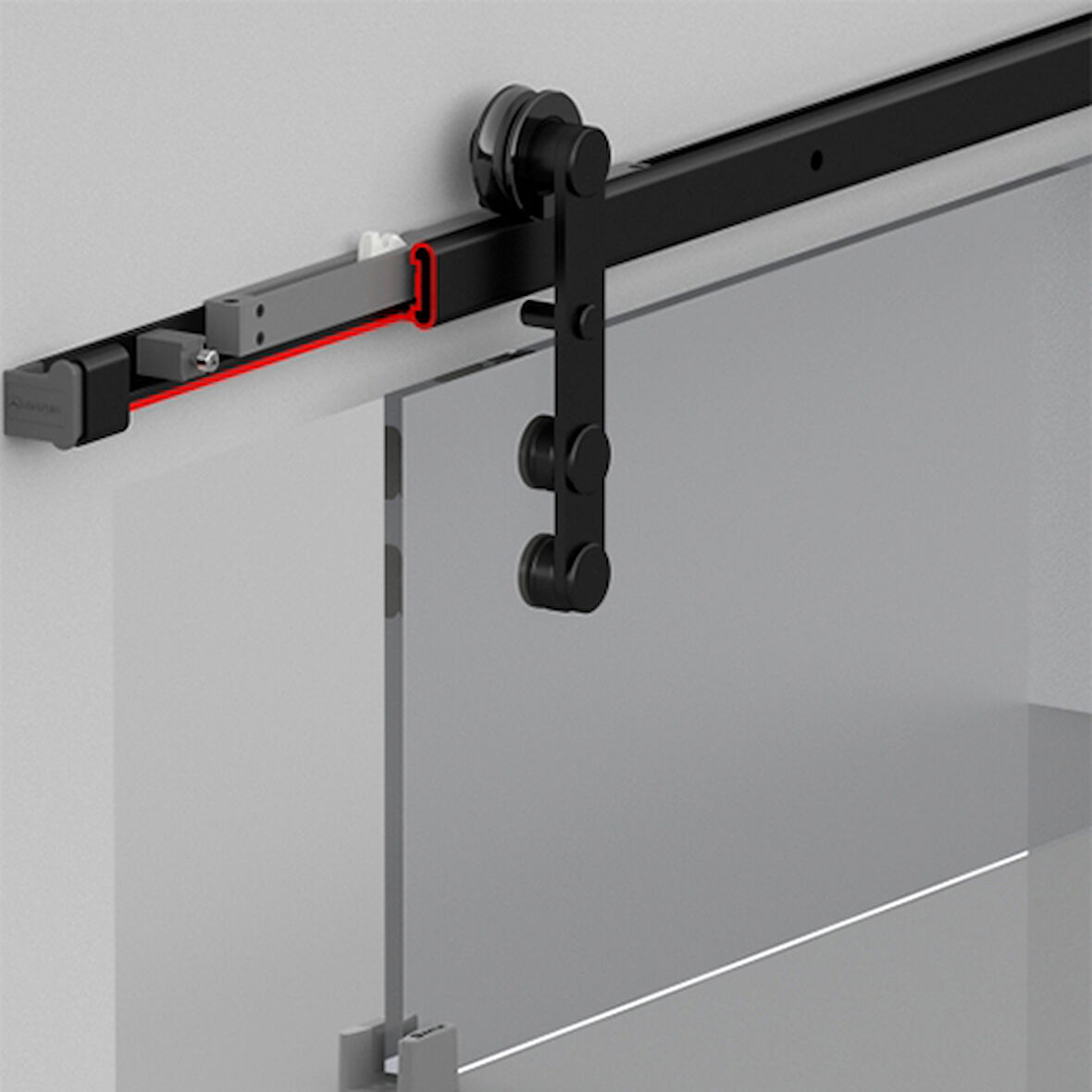 Albatur 8820 Sürgü Kapı Mekanizması Siyah Set Box