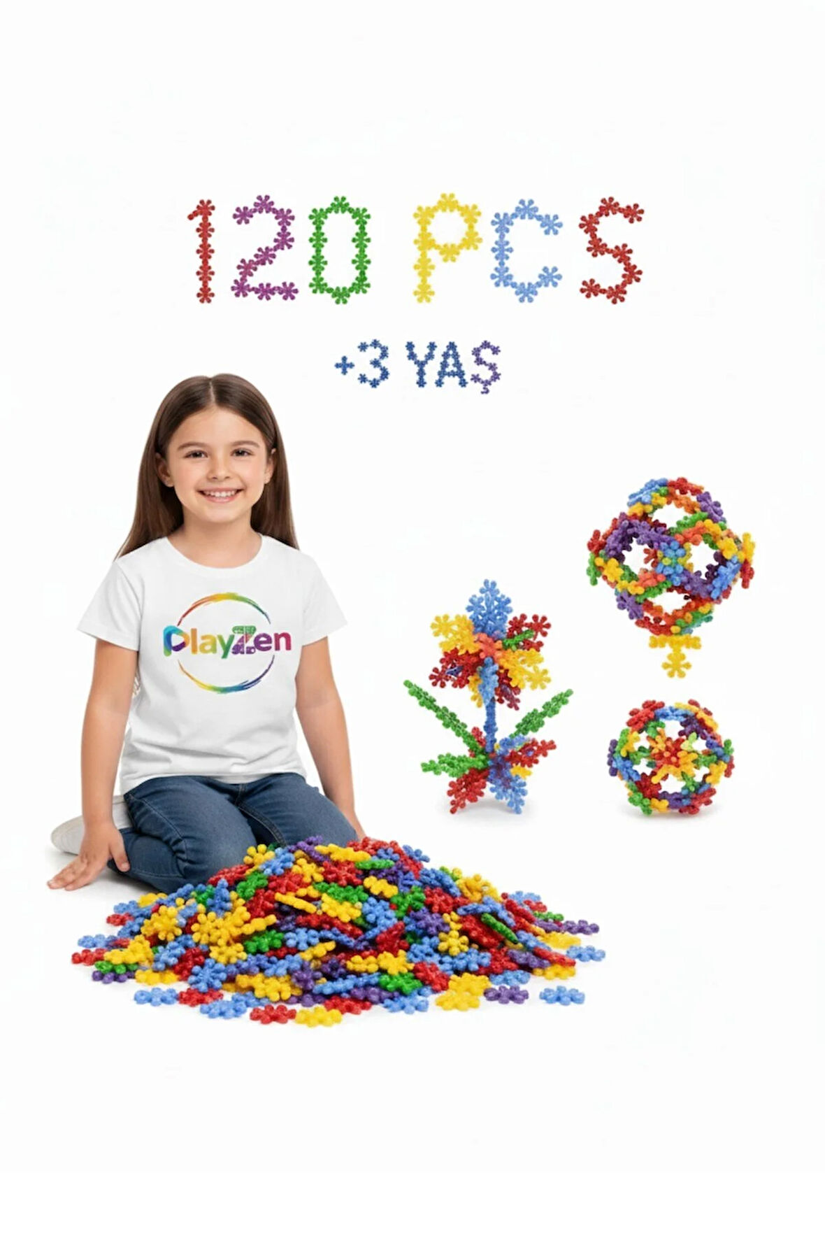 Master Molecules Eğitici Yaratıcı Molekül Stem Eğitimi Uyumlu 5 Renk 120 Parça Eğitici Oyuncak