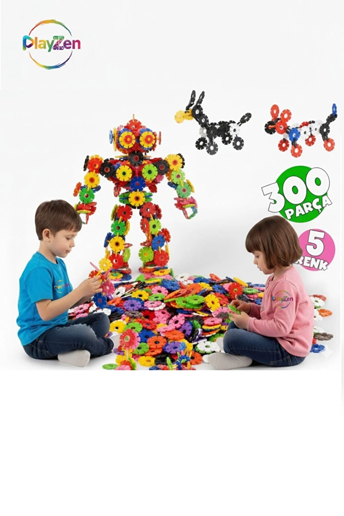 Masterflakes Eğitici Kilitli Diskler Stem Eğitimi Uyumlu 5 Renk Ve 300 Parça Yapı Oyuncak Seti