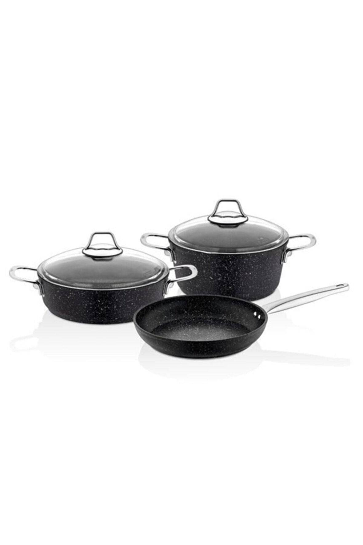 Falez Black Line Granit Set 5 Parça Siyah