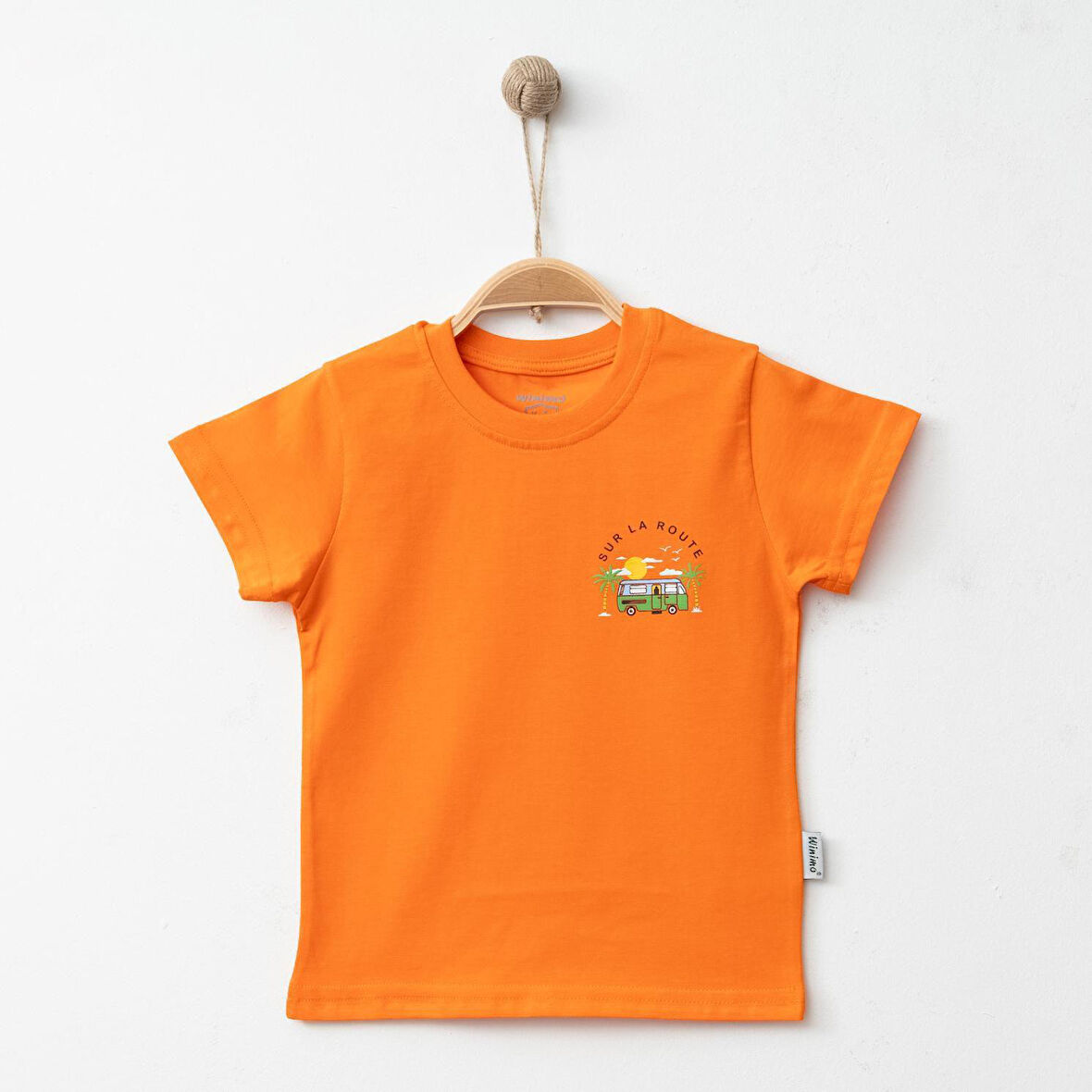 Winimo T-Shirt Otobüs Baskılı Turuncu