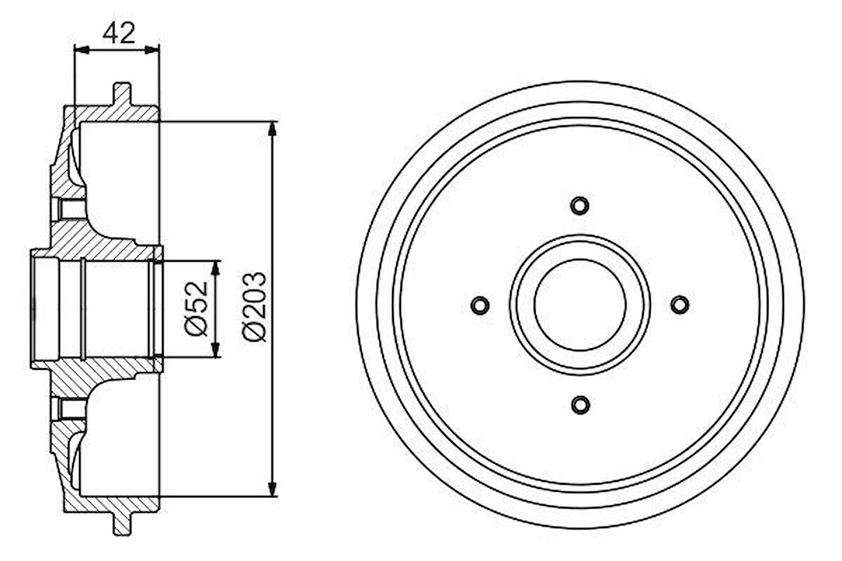 Psa Arka Fren Kampanası C2 C3 C3 II C3 Plurıel P206 P206+ (t3e) P1007 1,1 / 1,2 / 1,4 - Bosch 0986477201