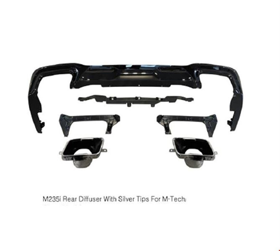 Bmw Arka Difuzor Seti M235i Kare Egzozlu F44 20> - Vortex V0200041