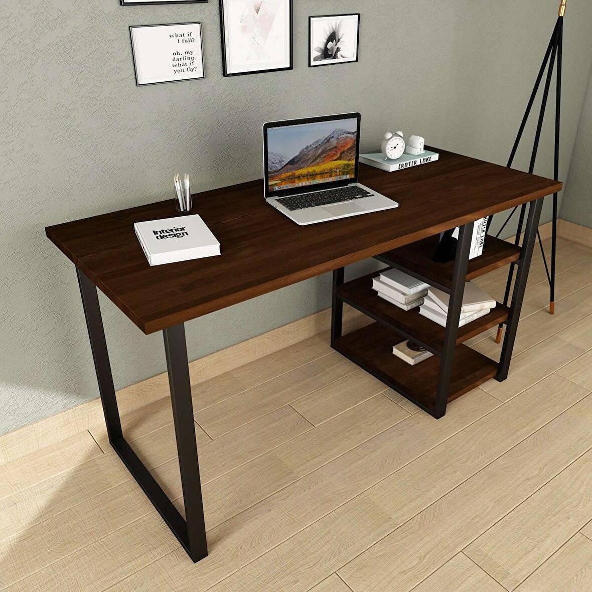 Woodesk Cpt4612-140 Çalışma Masası Ahşap 75 x 140 cm Koyu Ceviz 