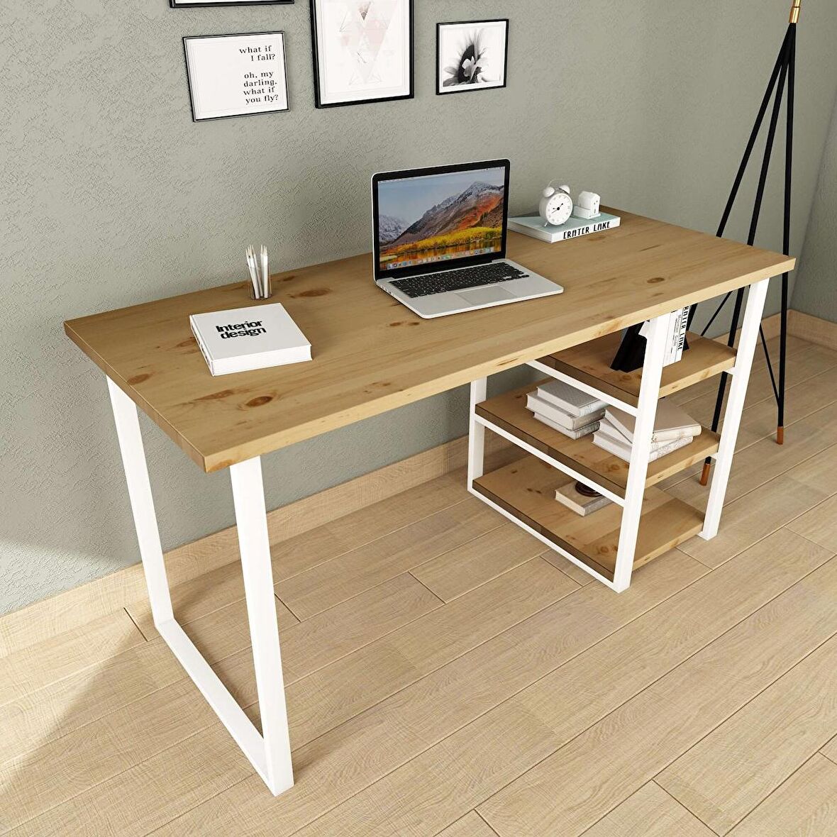 Woodesk Cpt4616-140 Çalışma Masası Ahşap 75 x 140 cm Açık Ceviz 