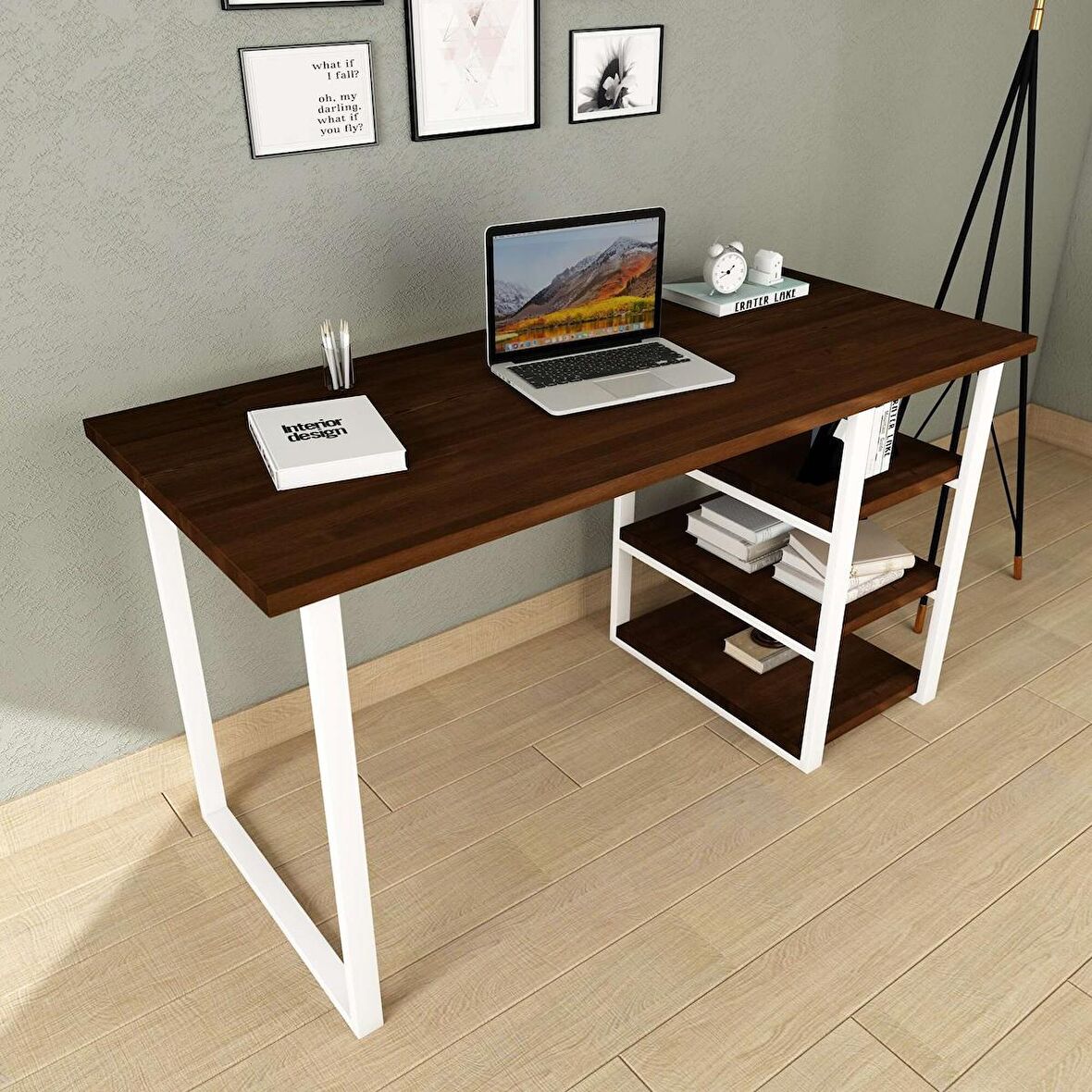 Woodesk Cpt4618-140 Çalışma Masası Ahşap 75 x 140 cm Koyu Ceviz 