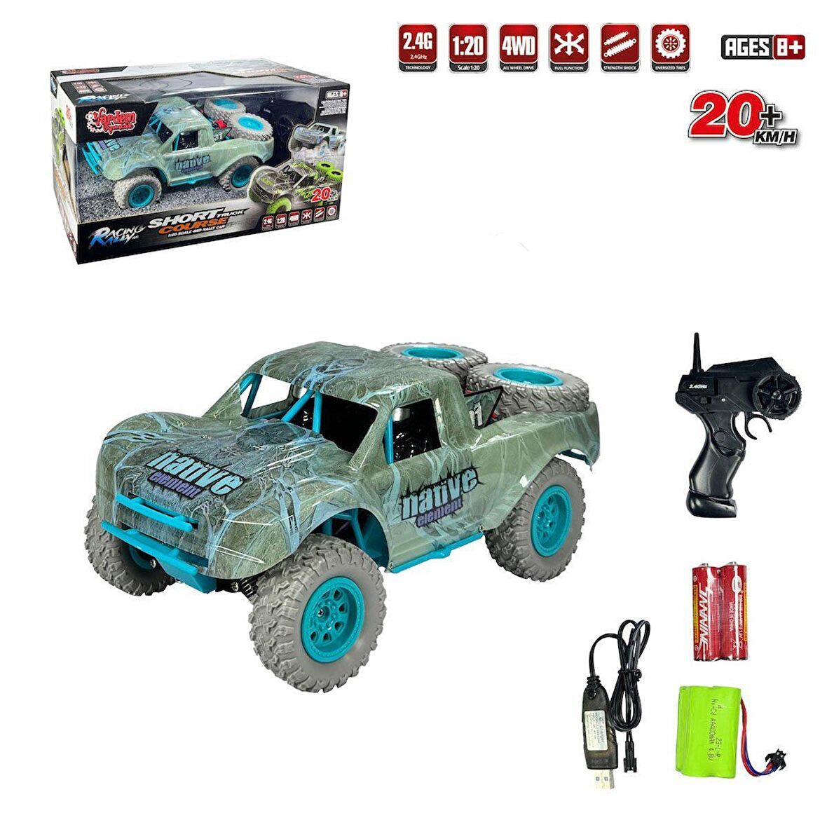FABBATOYS Kumandalı 2.4G Şarjlı 1:20 Drift Araba