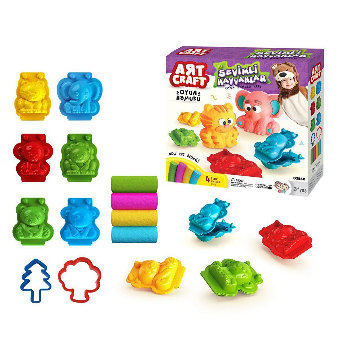 FABBATOYS 3D Hayvanlar Hamur Set 200 gr 