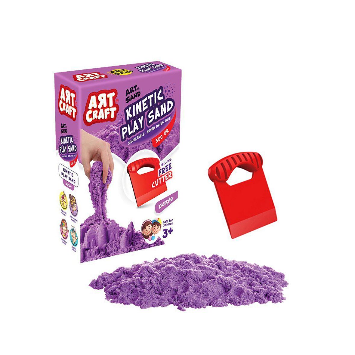 FABBATOYS Aksesuarlı Mor Kinetik Oyun Kumu 500 gr 