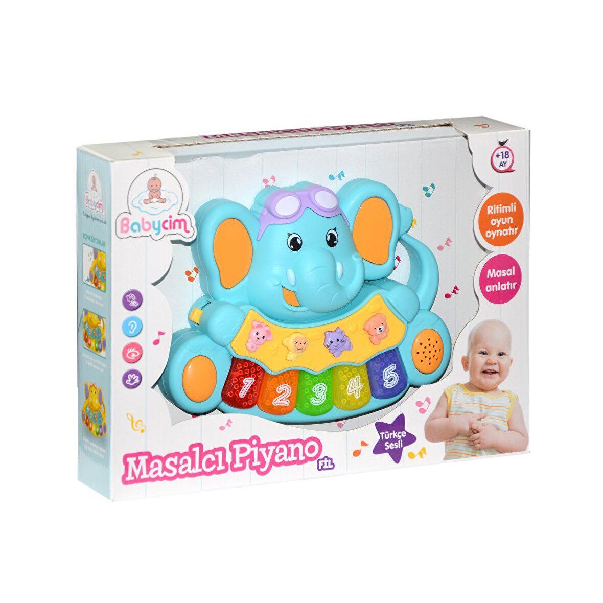 855-31A-24  Birliktoys, Babycim Masalcı Piyano-Fil FABBATOYS