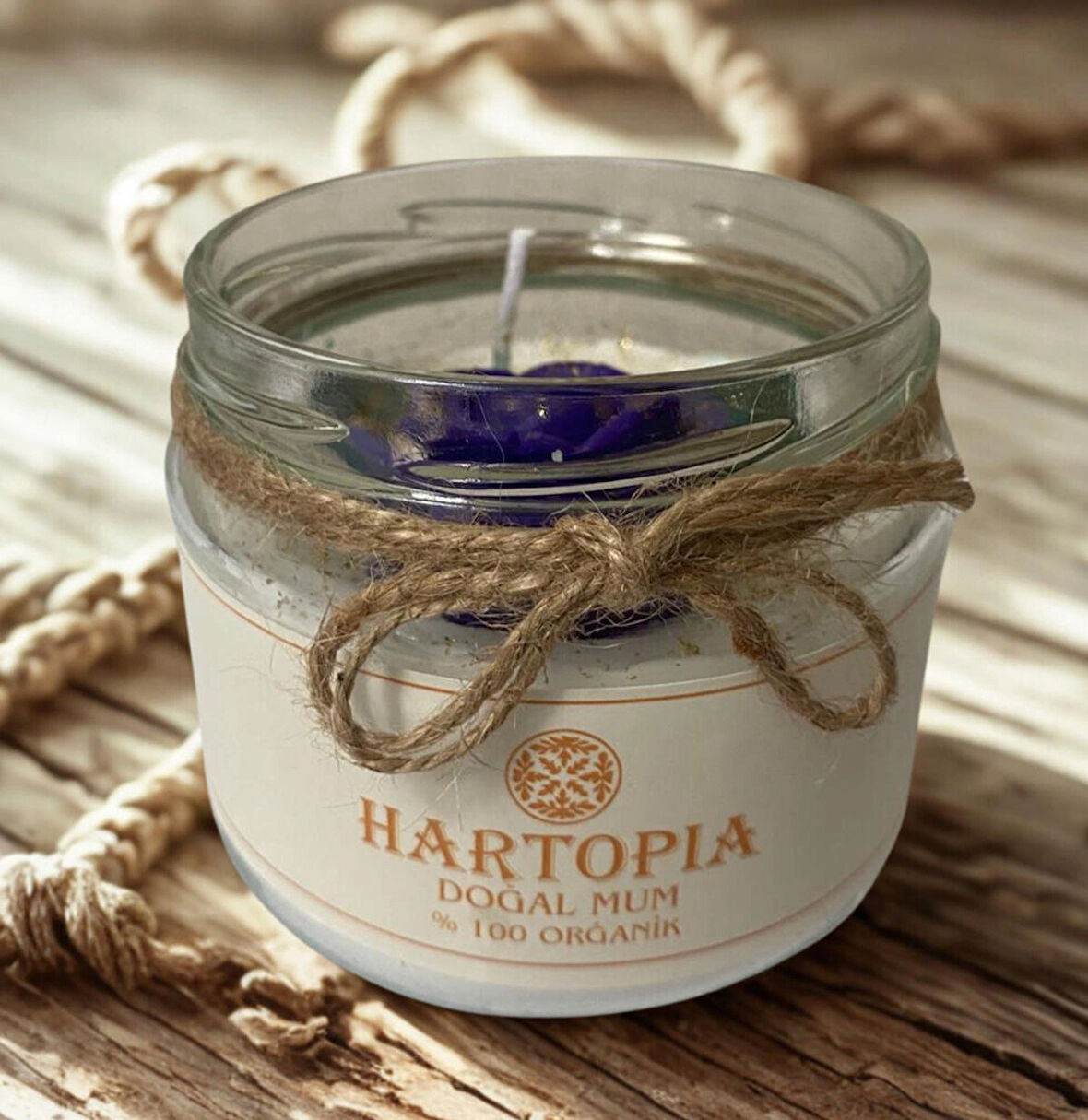 HARTOPİA Mistik Beyaz El Yapımı Dekoratif Mum – Aura Koleksiyonu