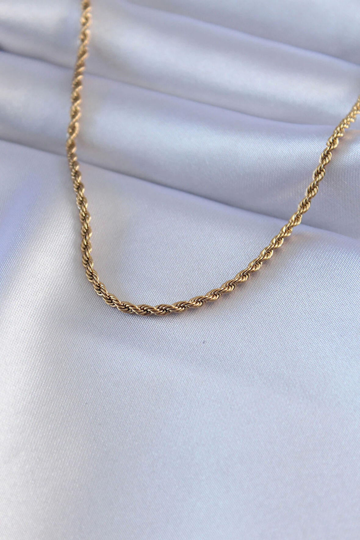 HediyeMarketim  Çelik Gold Renk Burgu Model 45 cm Kadın Kolye