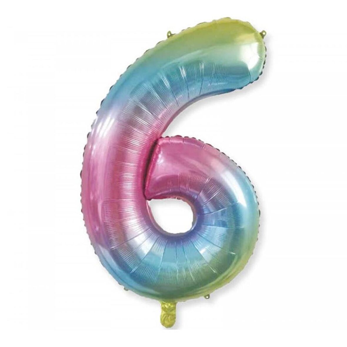 6 Rakam Rengarenk Folyo Balon 40 inç 100 cm