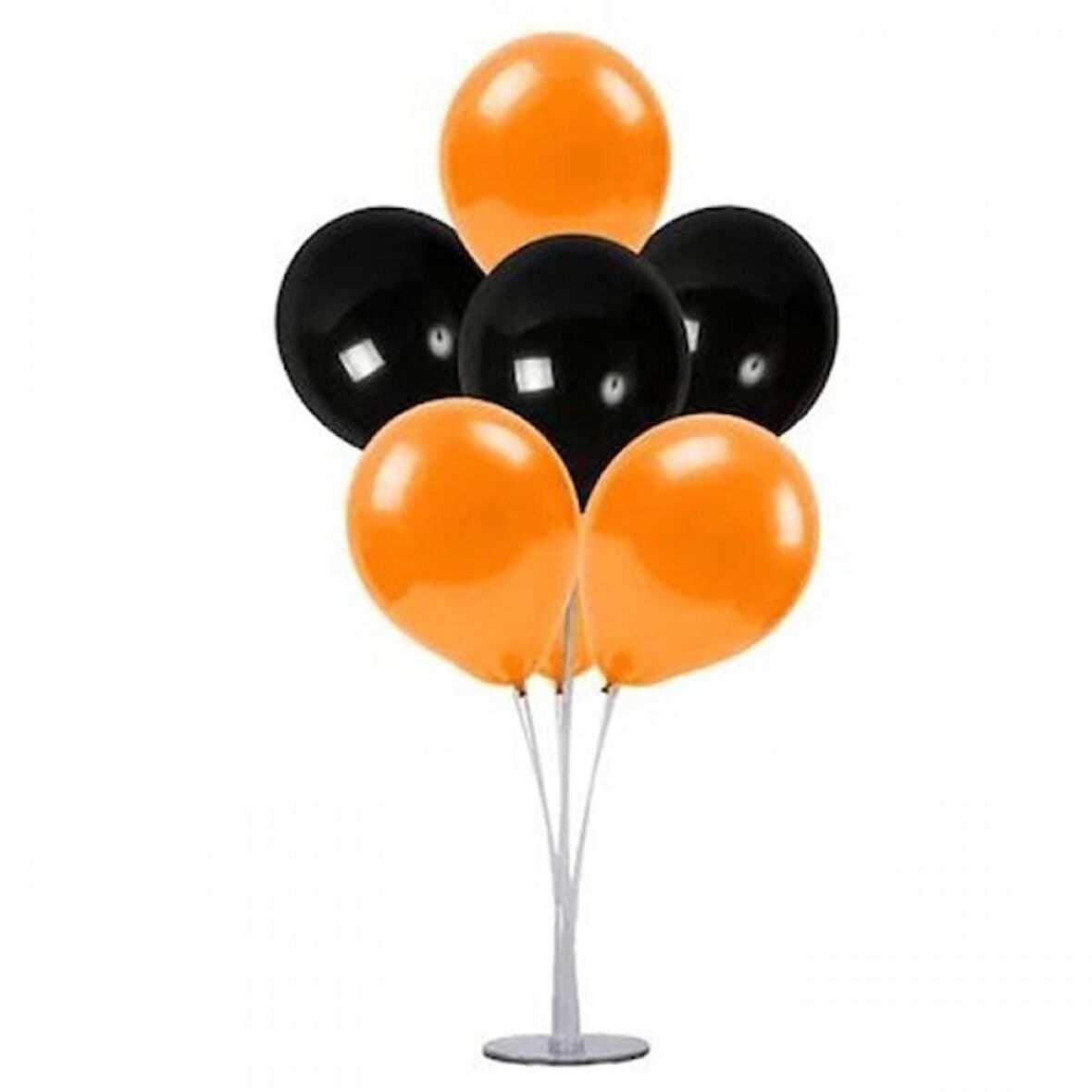 7 li Balon Demeti Siyah Turuncu Balon