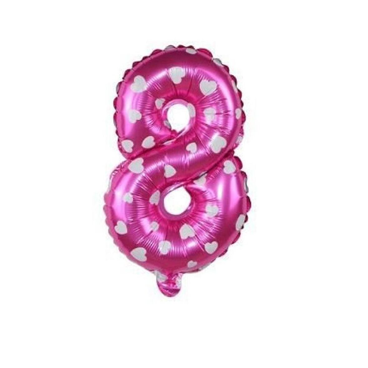 8 Rakam Pembe Kalpli Folyo Balon