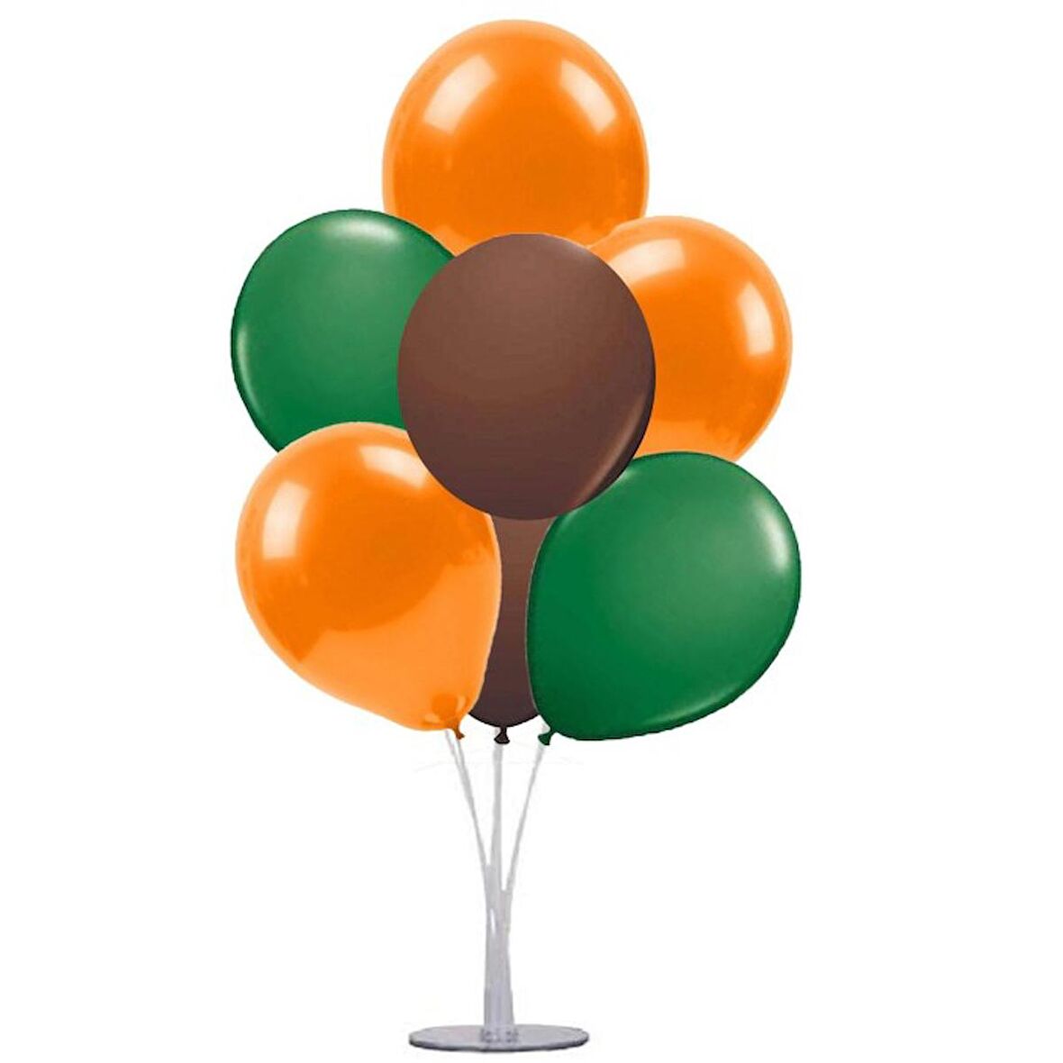 7 li Balon Demeti Turuncu Kahve Yeşil Balon