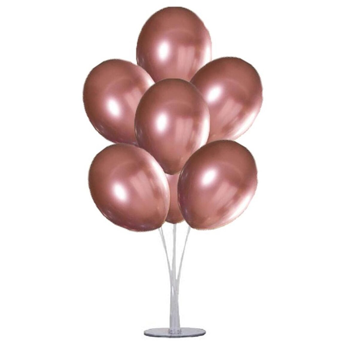 7 li Balon Demeti Krom Pembe Balon