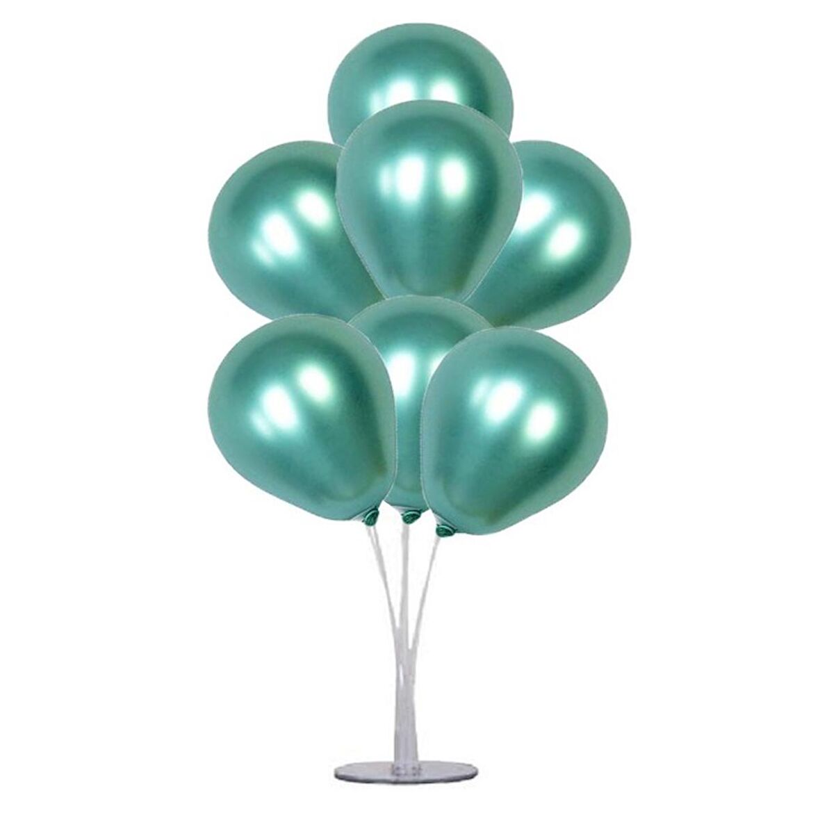 7 li Balon Demeti Krom Yeşil Balon
