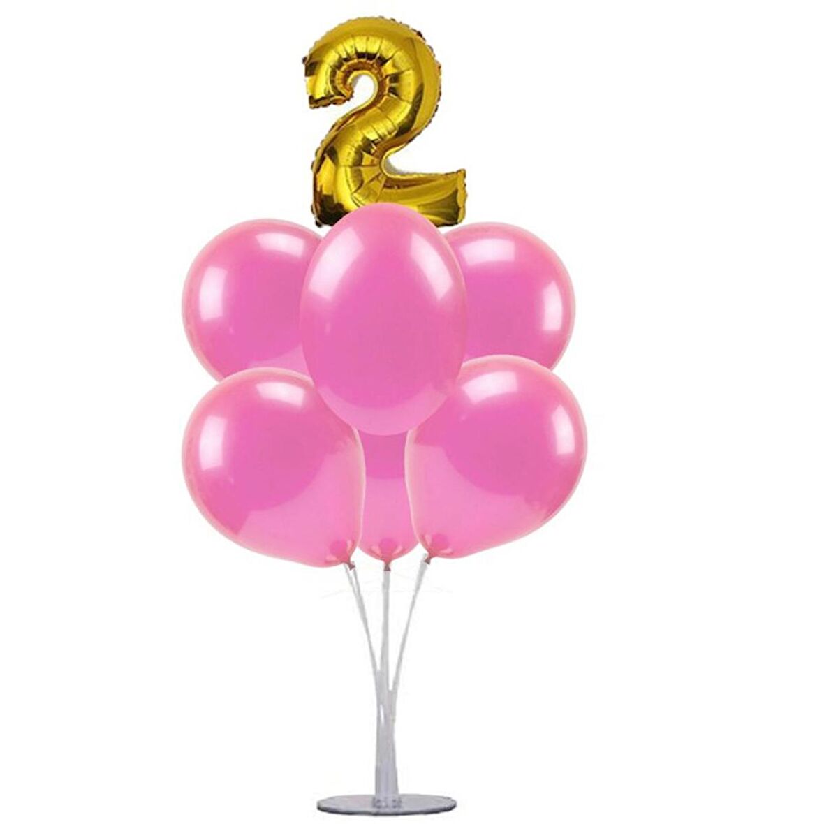7 li Balon Demeti 2 Altın Pembe Balon
