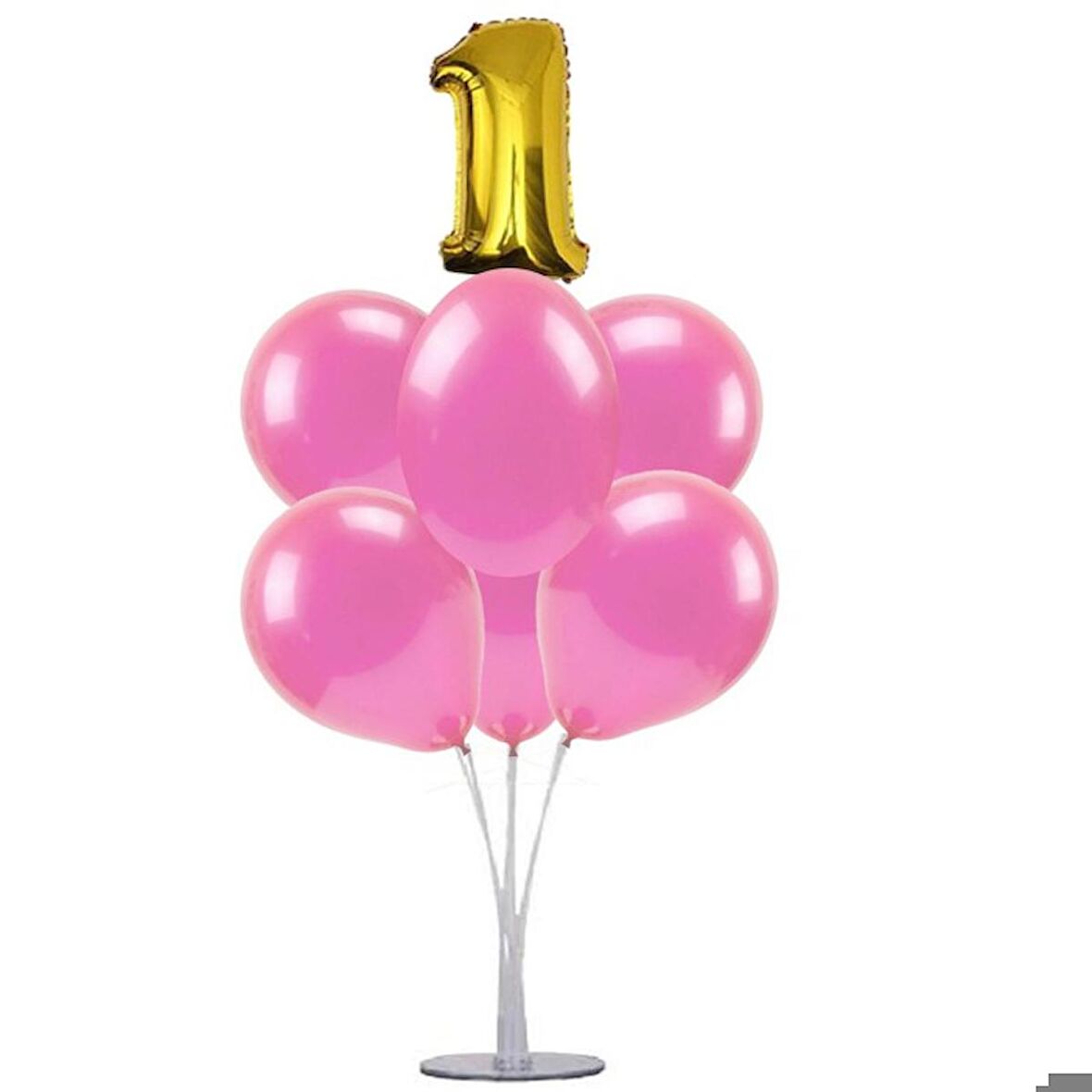 7 li Balon Demeti 1Altın Pembe Balon