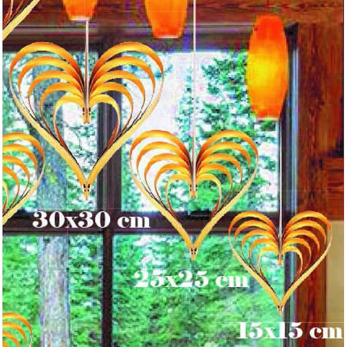 Çıtçıtlı Kalp Süs Altın 3 lü Set