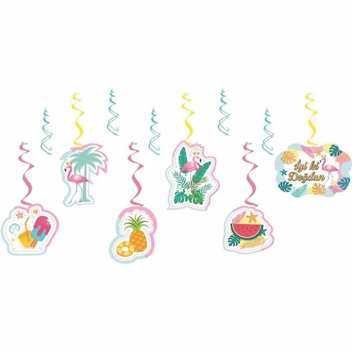 6 lı Tavan Süsü Flamingo