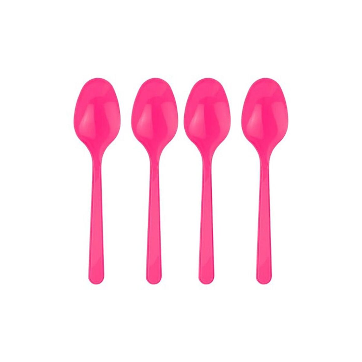 Fuşya Plastik Kaşık 10 Adet