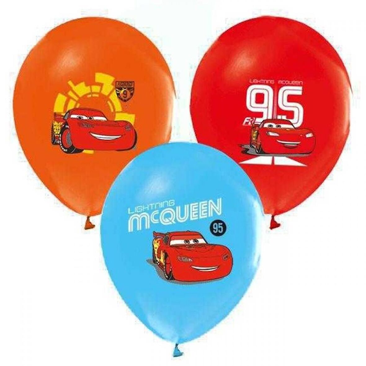 Cars Baskılı Pastel Renkli Balon