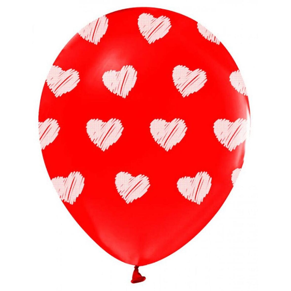Çepeçevre Kalp Baskılı Kırmızı Balon