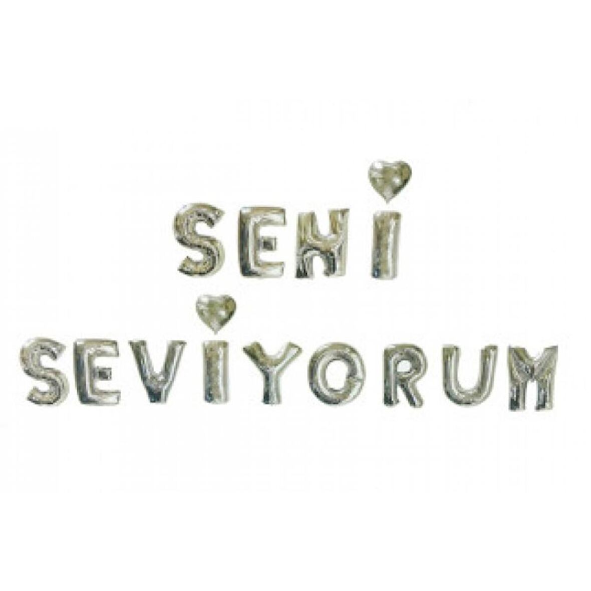 Seni Seviyorum Folyo Balon 16 inc Gri