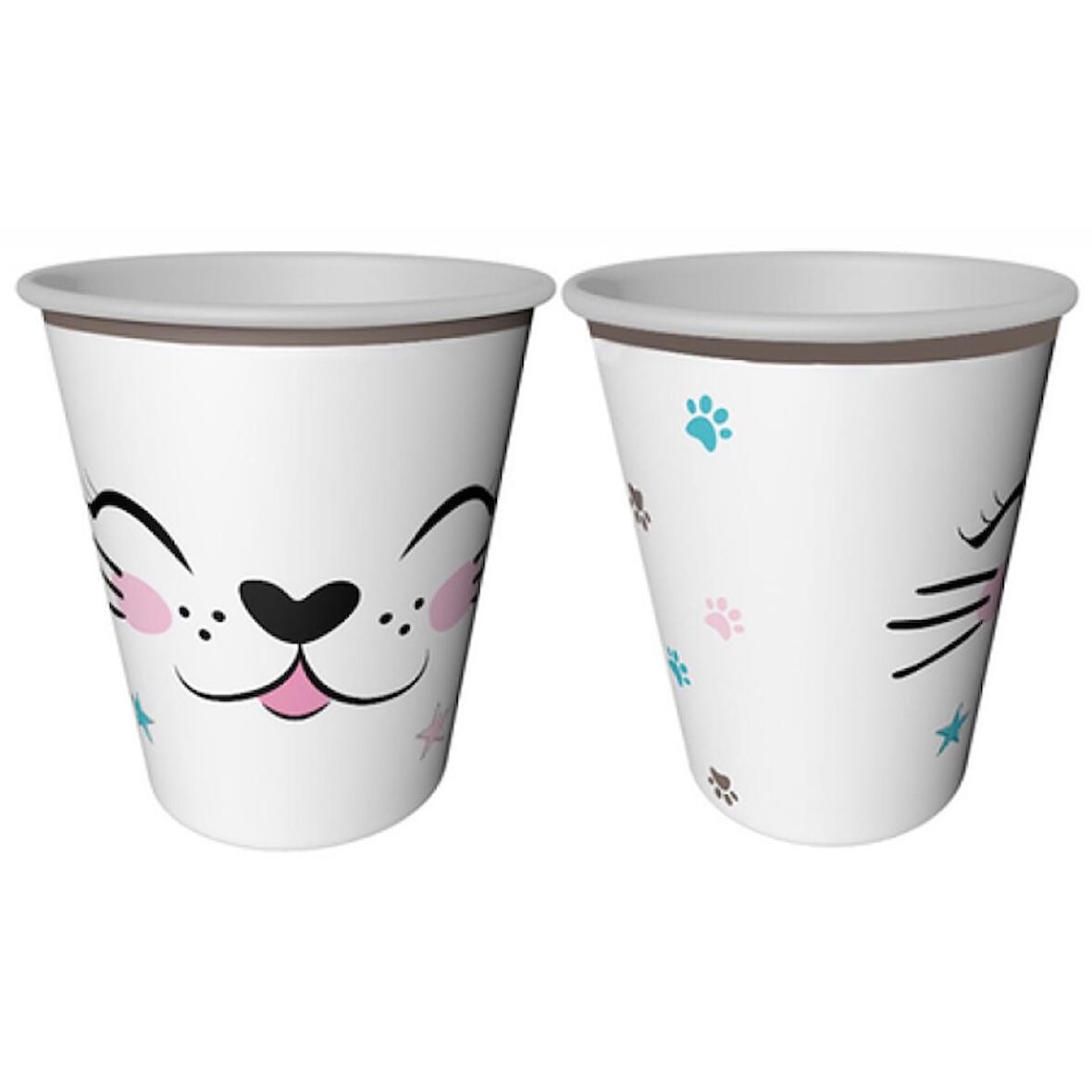 Sevimli Kedi Temalı Bardak 8 li