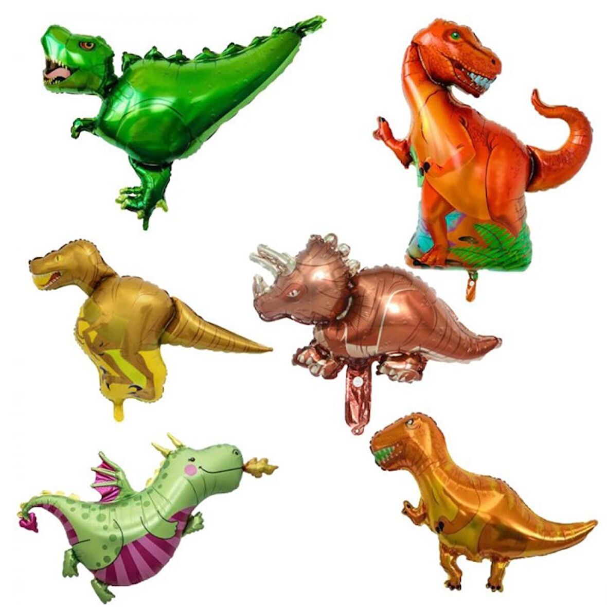 Dinozor Temalı Folyo Balon Seti 6 lı