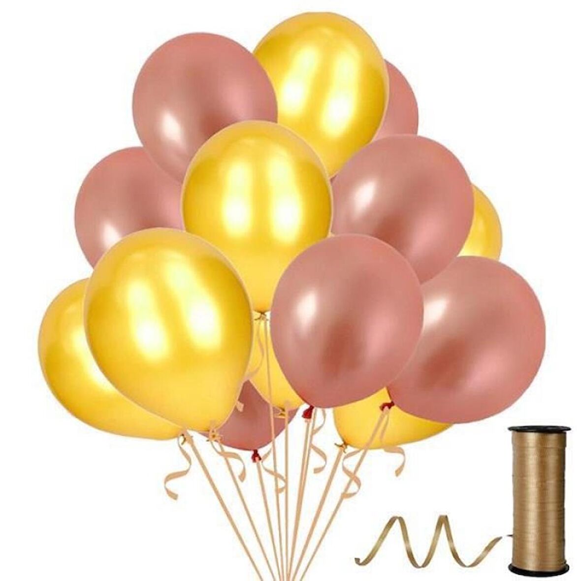 Metalik Rose Gold ve Gold Balon 