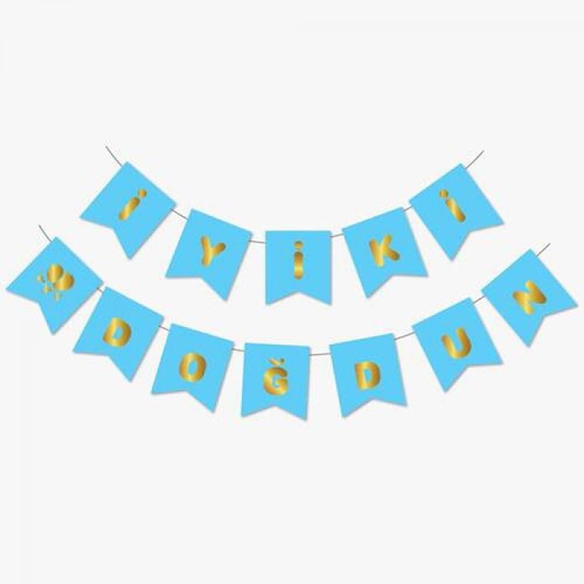 İyi Ki Doğdun Yazı Mavi/Gold Banner