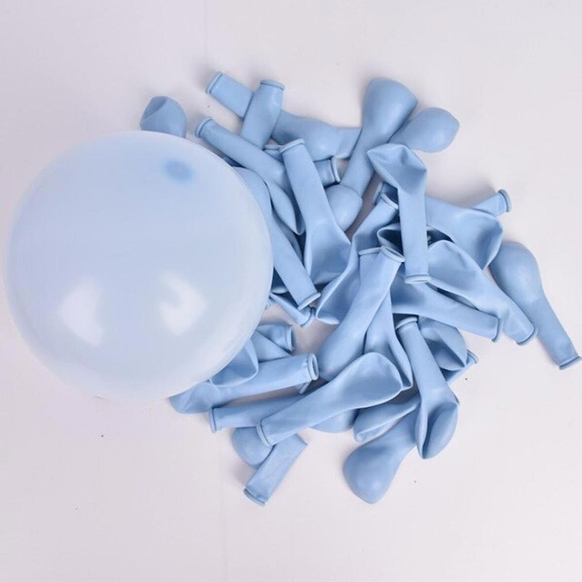 100 lü Balon Mini Makaron Mavi 6 inç