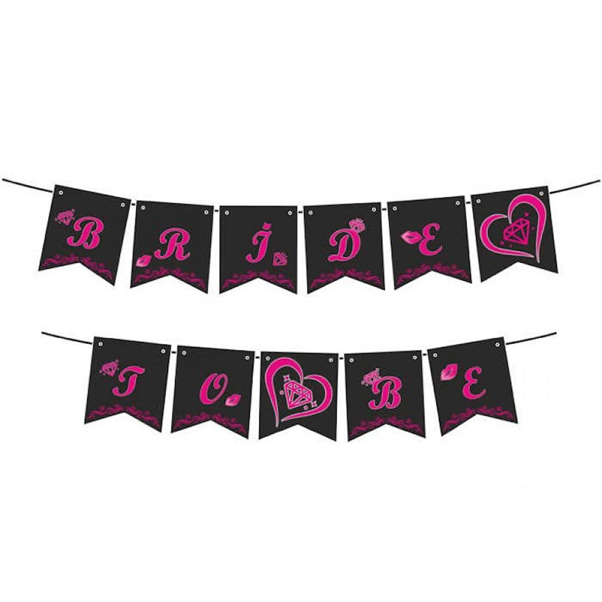 Bride To Be Siyah Fuşya Banner