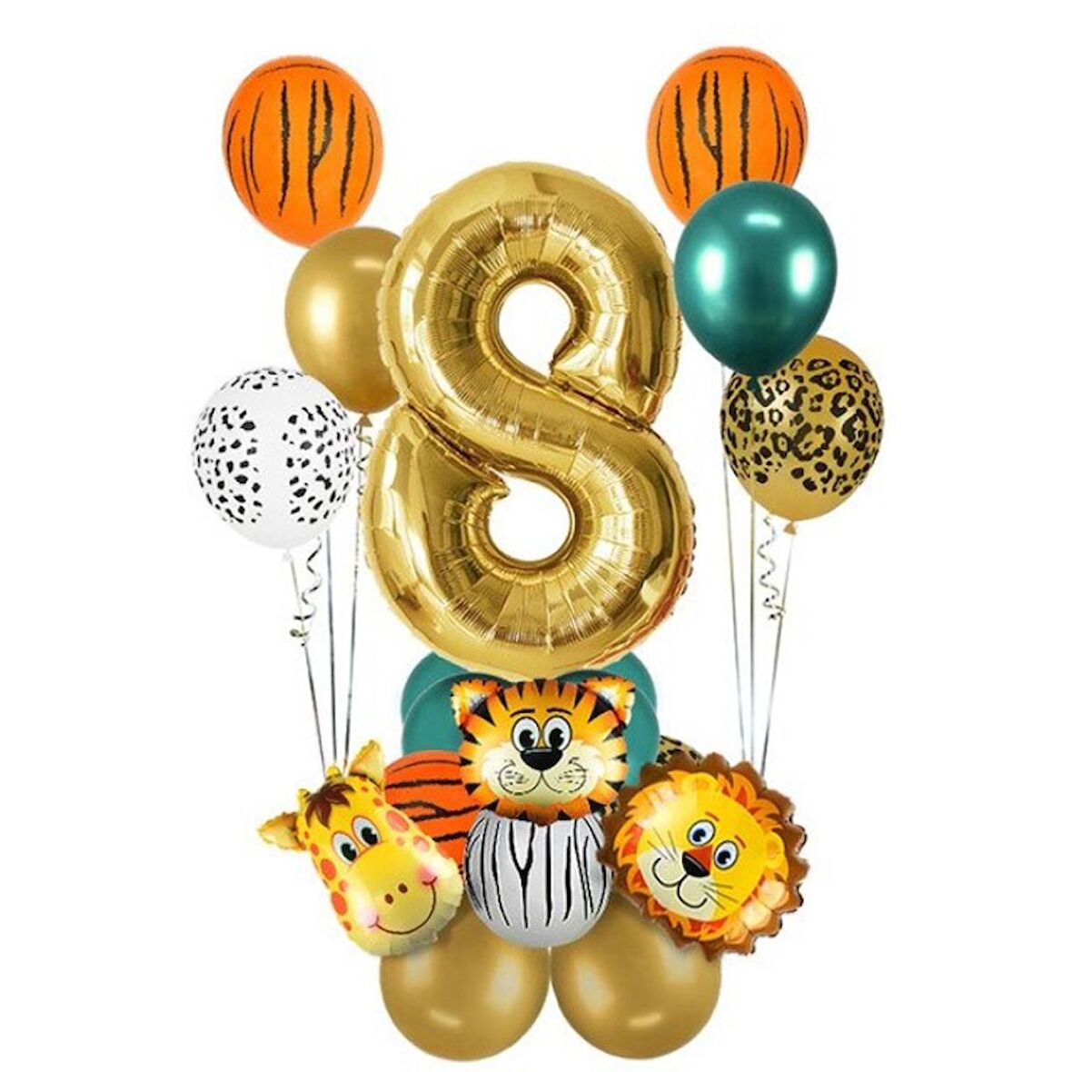 8 Yaş Gold Safari Temalı Balon Seti