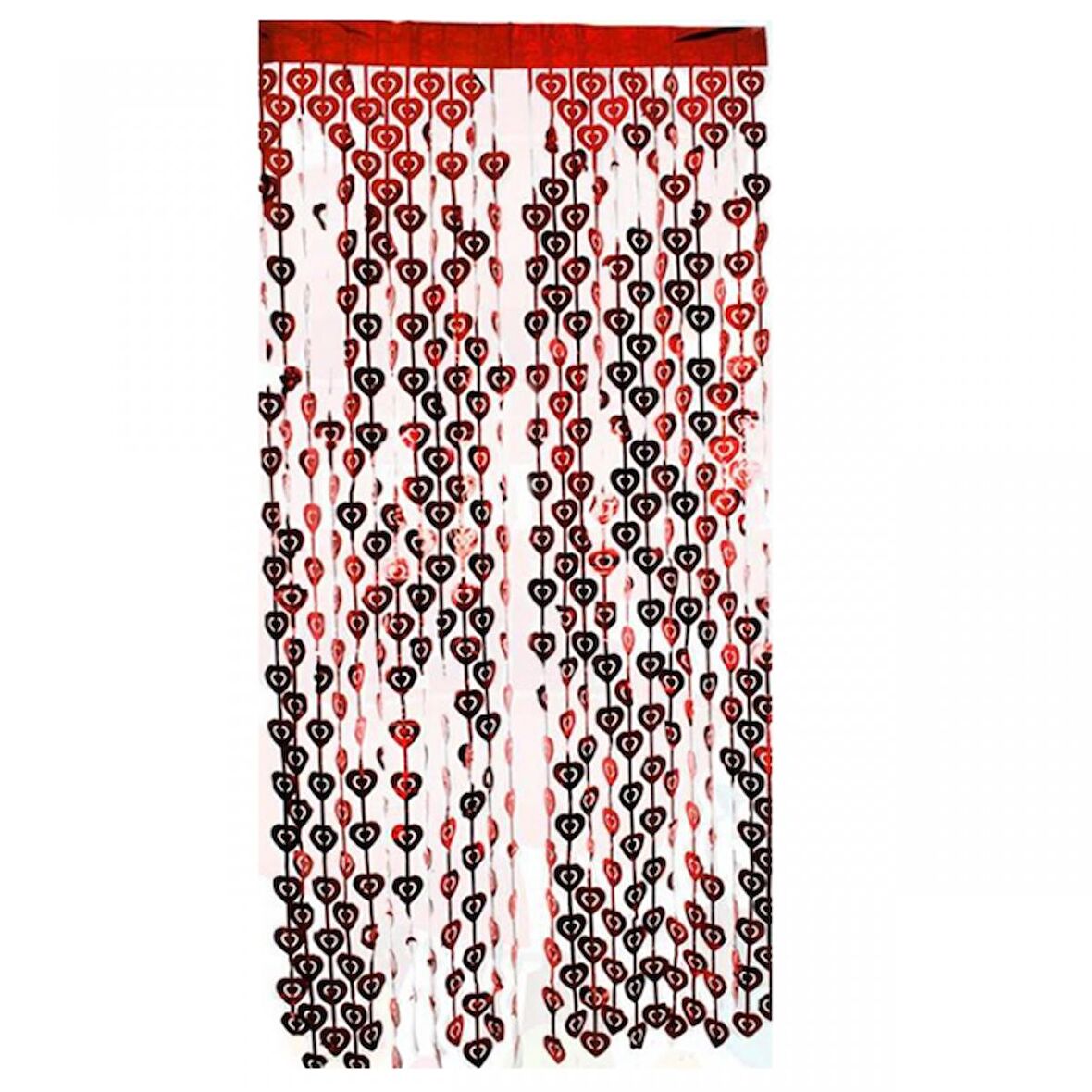 Metalize İçi Boş Kalpli Kırmızı Arka Fon Süs