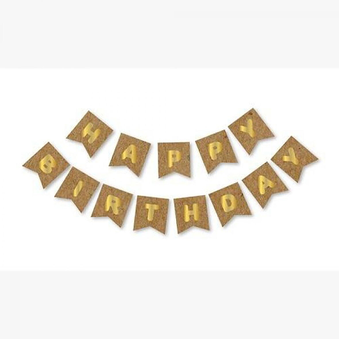 Happy Bırthday Yazı Kraft/ Gold Banner