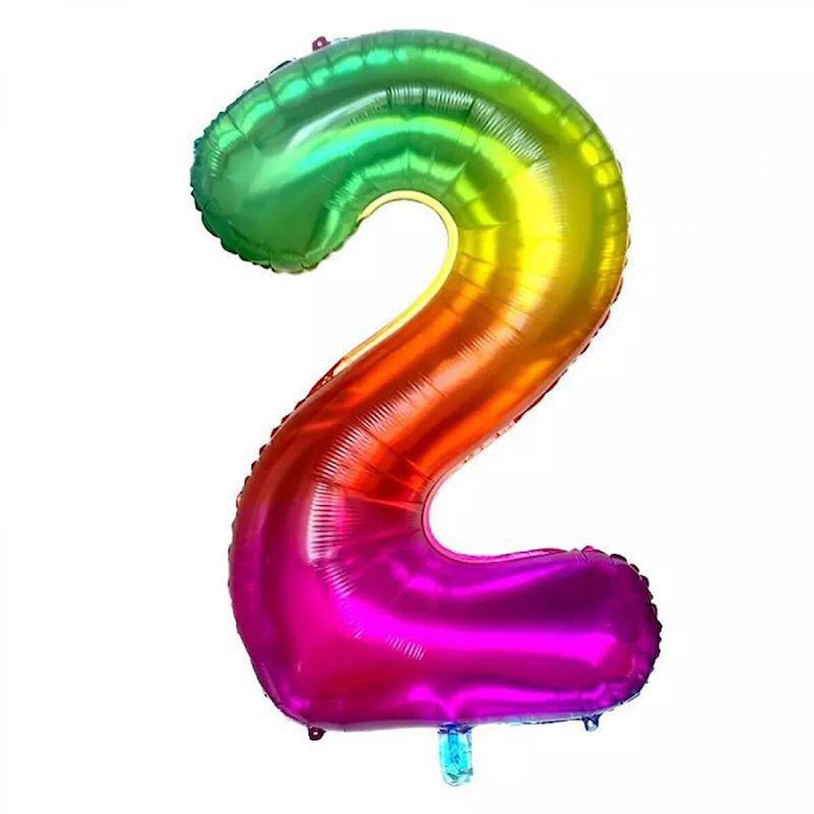 2 Rakam Gökkuşağı Folyo Balon 80 cm