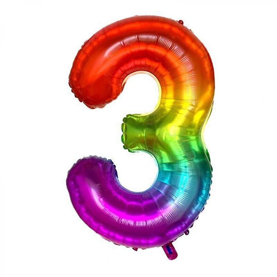 3 Rakam Gökkuşağı Folyo Balon 80 cm